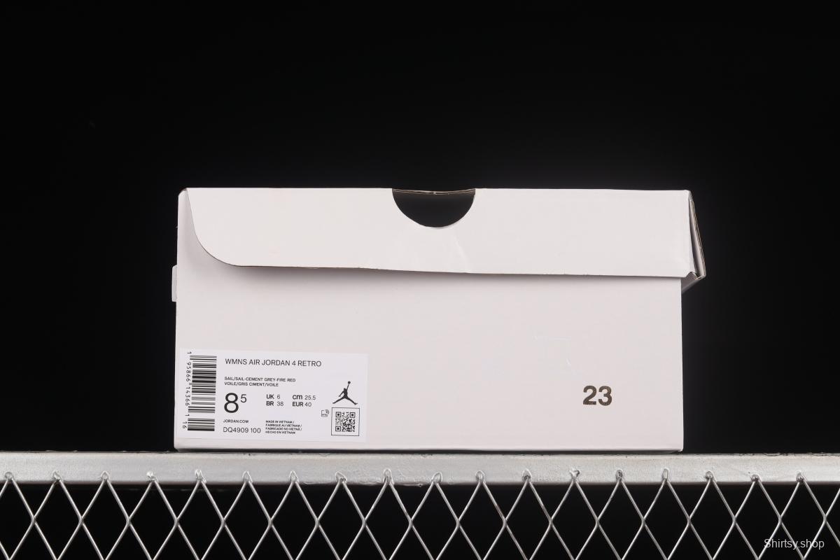 Air Jordan 4 Retro Canvas off-white canvas basketball shoes DQ4909-100