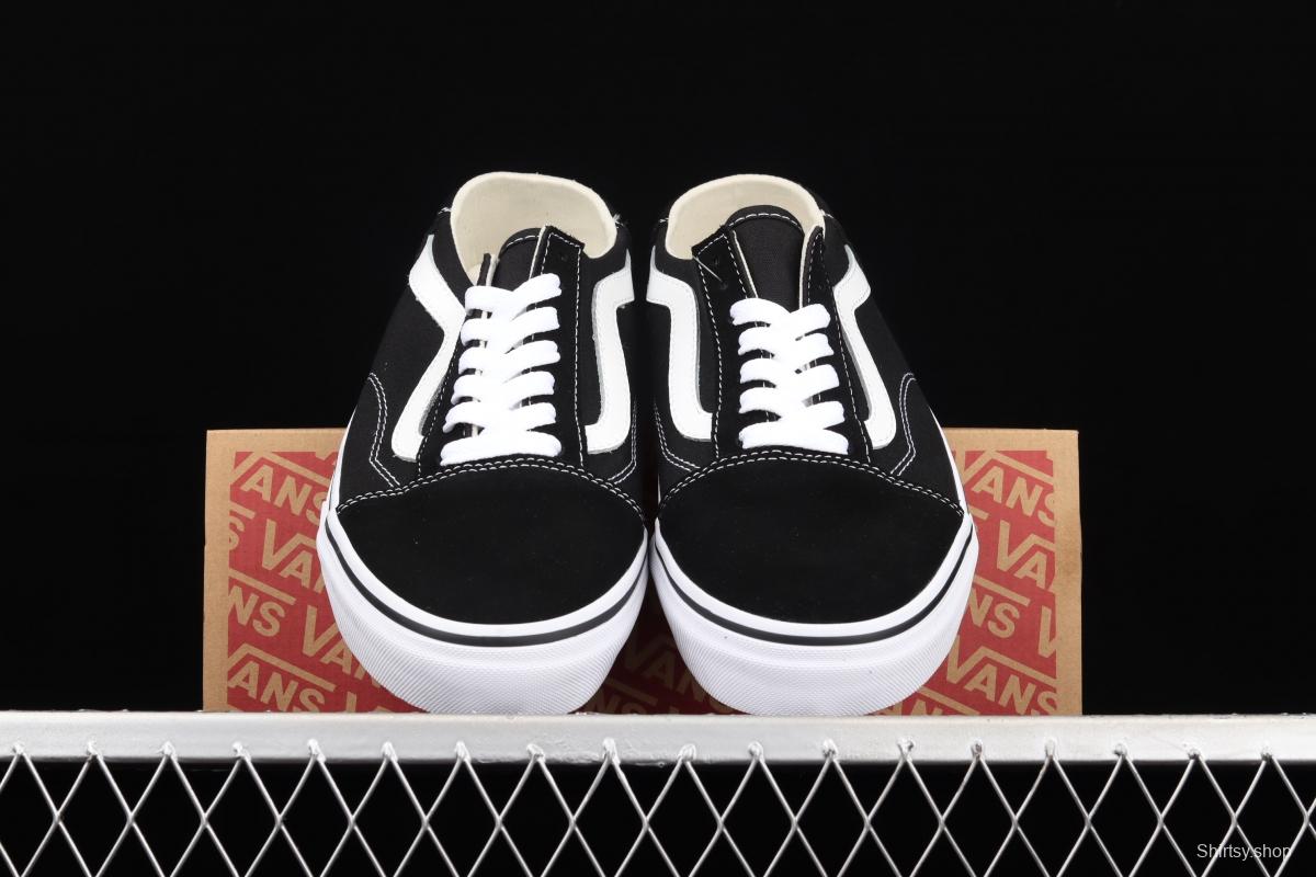 Vans Old Skool black and white low gang classic semi-drag Loafers Shoes VN0A3MUS6BT