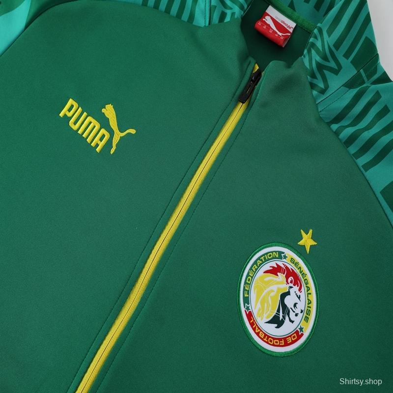 2022 Senegal Green Full Zipper Tracksuit