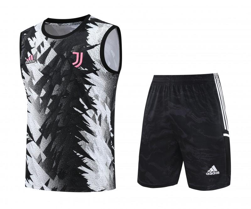 23-24 Juventus Black White Vest Jersey+Shorts