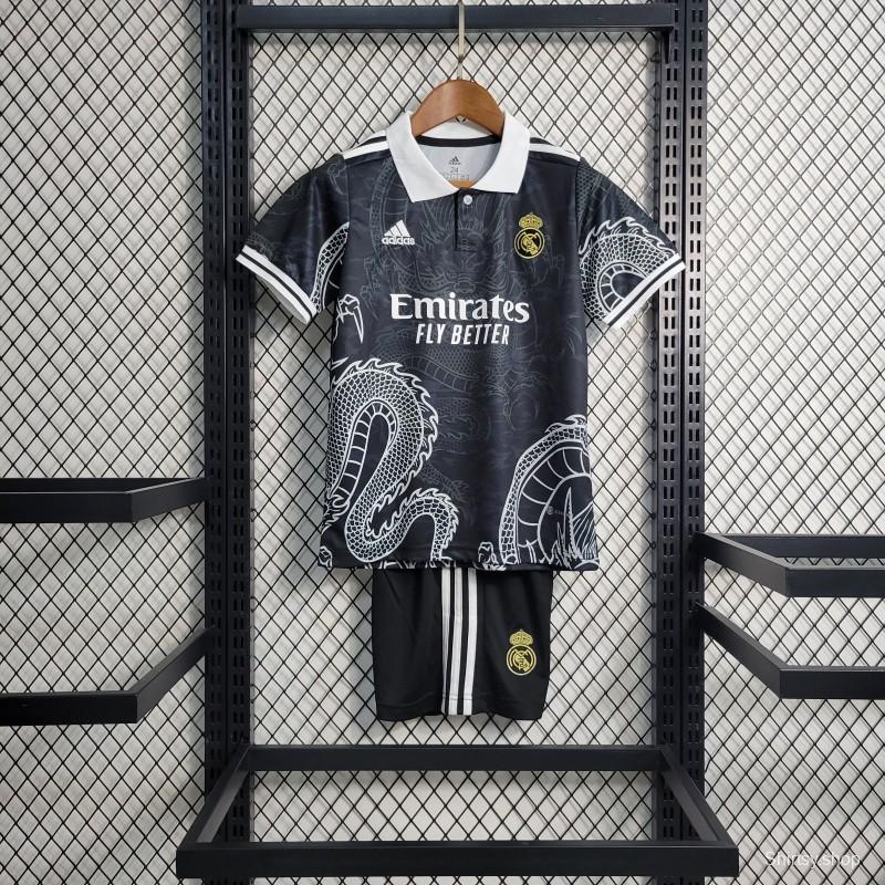 23-24 Kids Real Madrid Special Edition Black Dragon Jersey Size 16-28