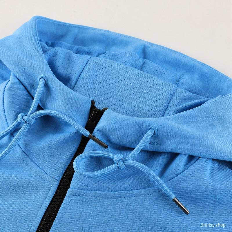 23/24 NIKE Black/Blue Full Zipper Hooide Jacket+Pants